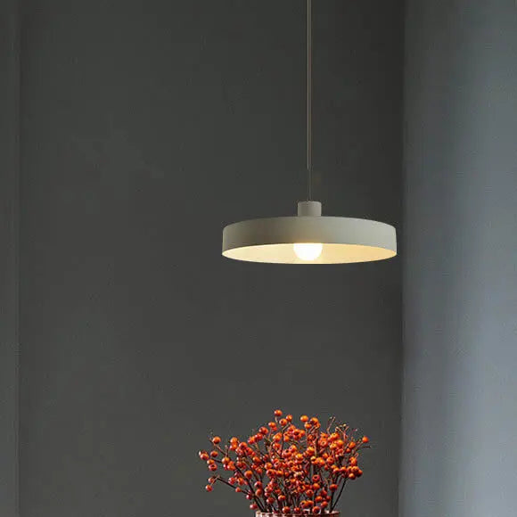 Modern Minimalist Aluminum Disc 1-light Pendant Light for Living Room BulbSquare