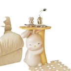 Lumendat Contemporary Creative Kids Flower Rabbit Resin Wood End Table 1-Tray For Bedroom Lumendat