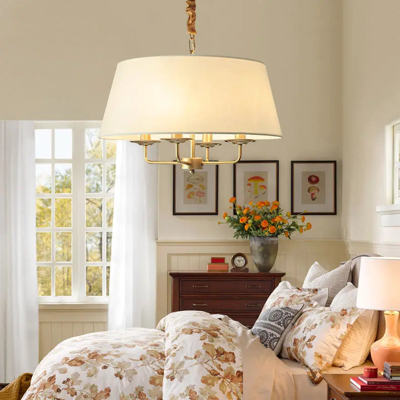 European Vintage Classic Iron Cloth 4-light Pendant Light Lumendat