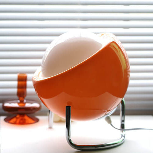 Contemporary Nordic Planet Orange Glass Iron 1-Light Table Lamp For Bedroom Lumendat