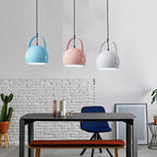 Nordic Macaron Aluminum Semicircle 1-light Pendant Light BulbSquare