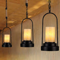 Vintage Industrial Candle 1-light Hemp Wire LED Pendant Light BulbSquare
