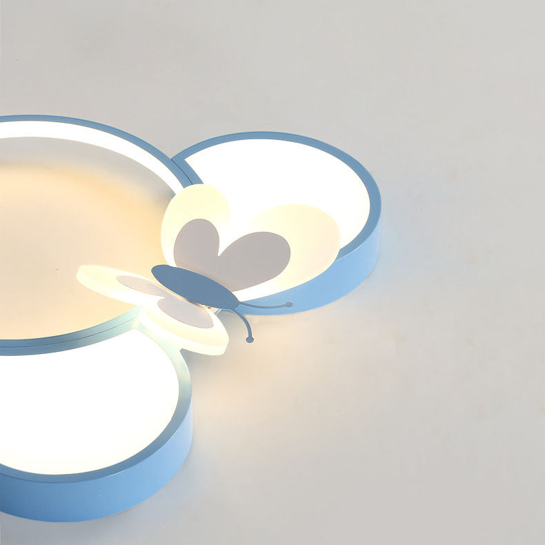 Lumendat Modern Creative Minimalist Wrought Iron Cartoon Mouse LED Flush Mount Ceiling Light Lumendat