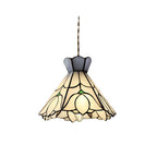 Vintage Tiffany Rose Flower Conical Stained Glass 1-light Pendant Light BulbSquare