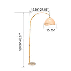 Vintage Fabric Marble Fishing Imitation Bamboo Rod 1-Light Standing Floor Lamp Lumendat