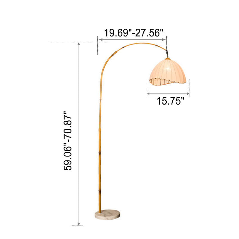 Vintage Fabric Marble Fishing Imitation Bamboo Rod 1-Light Standing Floor Lamp Lumendat