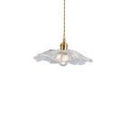 Nordic Vintage Clear Glass Flower Shape Brass 1-light Pendant Light Lumendat