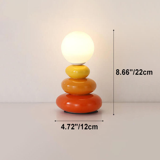Modern Minimalist Pebble Ceramic Glass USB LED Table Lamp Lumendat