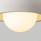 Contemporary Scandinavian Cement Dome Glass Shade 1-light Pendant Light for Bedroom BulbSquare