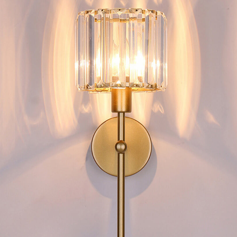 Modern Light Luxury Crystal Long Arm 1-Light Wall Sconce Lamp Lumendat