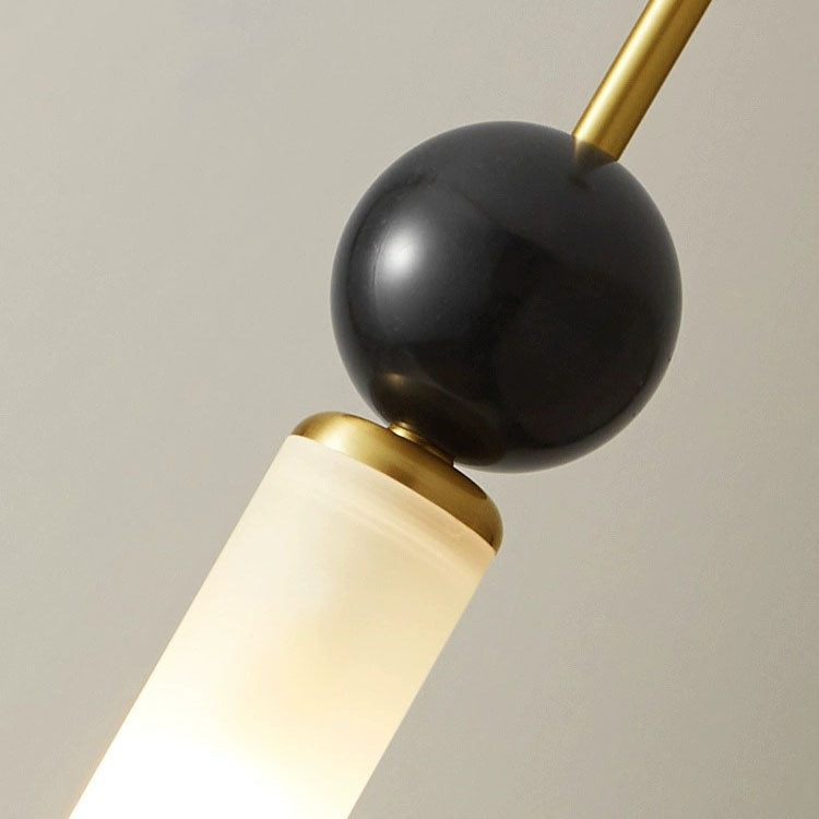 Modern Simplicity Marble Copper Cylinder 1-light Pendant Light for Bedroom