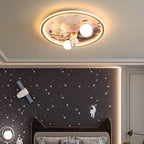 Lumendat Children Creative Cartoon Astronaut Moon Acrylic LED Kids Flush Mount Ceiling Light Lumendat