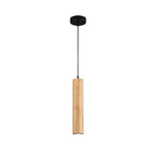 Modern Minimalist Wood Cylinder LED Pendant Light Lumendat