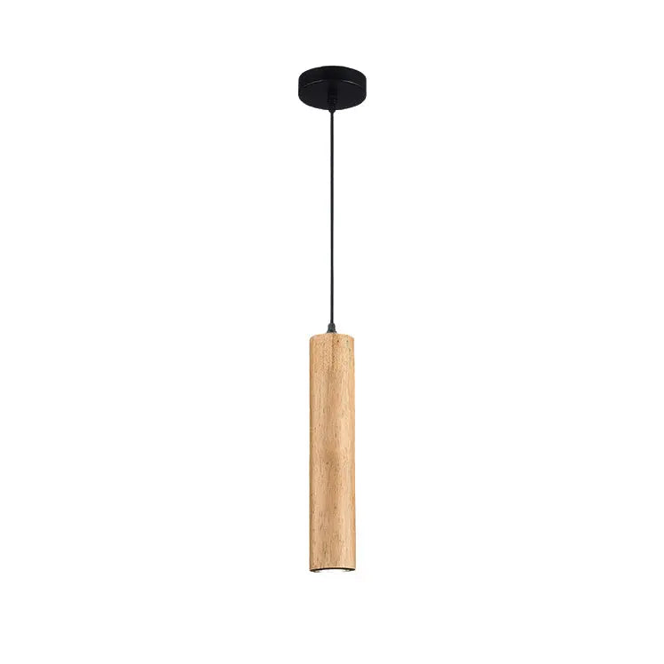 Modern Minimalist Wood Cylinder LED Pendant Light Lumendat