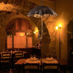 Retro Industrial 5-light Umbrella Chandelier – Copper & Silver Iron Shade Lumendat