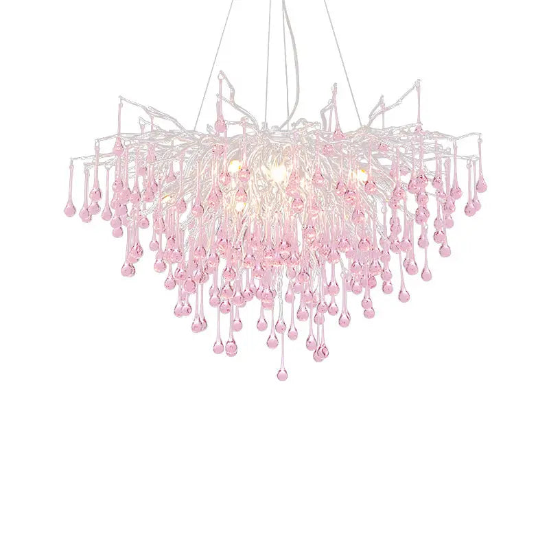 Modern Luxury Crystal Glass Aluminum Branch Water Drop 6/8/10/14 Chandeliers for Dining Room Lumendat