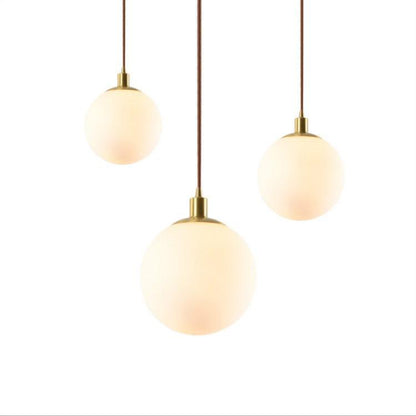Nordic Minimalist Milky White Glass Ball 1-light Pendant Light