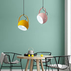 Nordic Macaron Aluminum Semicircle 1-light Pendant Light BulbSquare