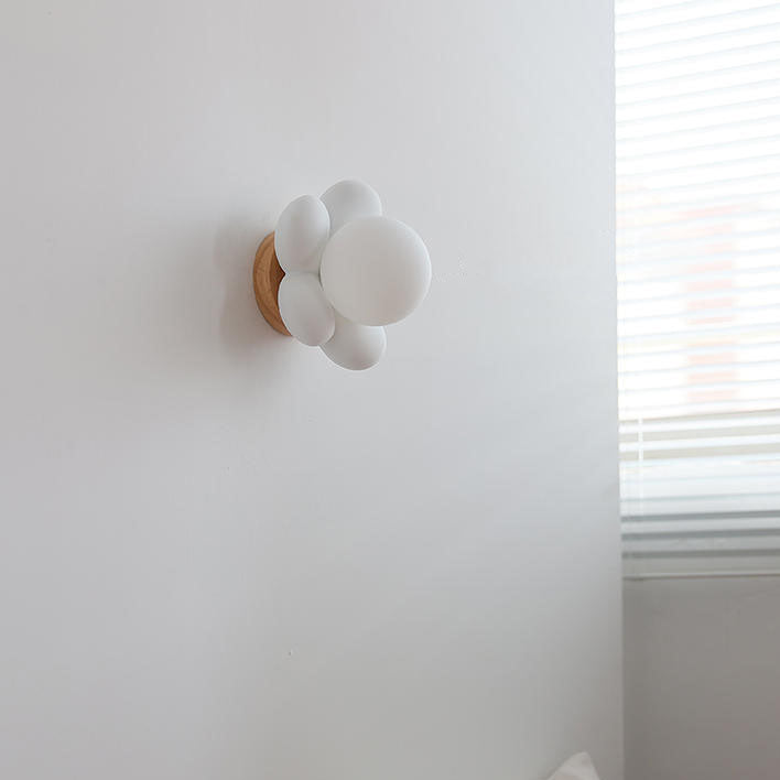 Modern Creative Flowers Shape Glass Ceramic 1-Light Kids Wall Sconce Lamp Lumendat