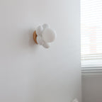 Modern Creative Flowers Shape Glass Ceramic 1-Light Kids Wall Sconce Lamp Lumendat
