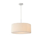 Contemporary Scandinavian Pleated PVC Fabric Hardware Drum Cone 1-Light Pendant Light for Living Room Lumendat