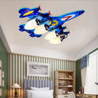 Lumendat Contemporary Creative Wooden Airplane Acrylic 4-Light Flush Mount Ceiling Light For Bedroom Lumendat