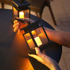 Solar Retro Candle Lantern LED Outdoor Hanging Light Lumendat