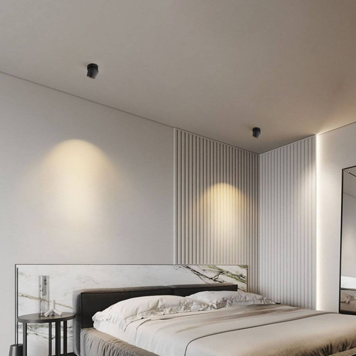 Modern Minimalist Aluminum Adjustable Angle LED Spotlight Semi-Flush Mount Ceiling Lumendat