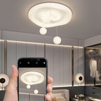 Lumendat Contemporary Creative Kids Round Bow Orb Iron Rolled Plastic LED Flush Mount Ceiling Light For Bedroom Lumendat