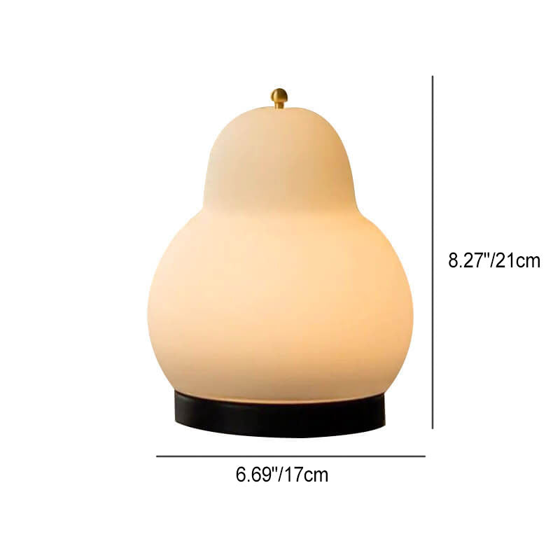 Traditional French Cream Pear Shape LED Rechargeable Touch Table Lamp For Bedroom Lumendat