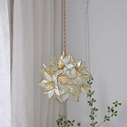 French Luxury Glass Gardenia Petal Ball 1-light Pendant Light BulbSquare