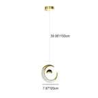 Contemporary Creative Iron Acrylic Moon LED Pendant Light for Bedroom