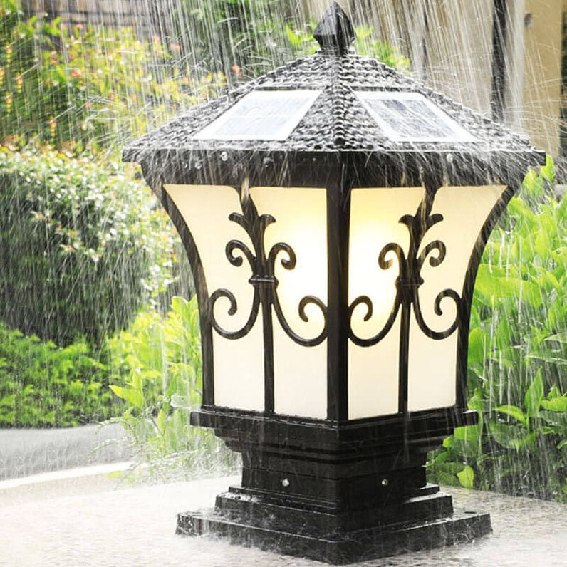 Modern Vintage Waterproof Patio Solar Outdoor Column Head Light Lumendat