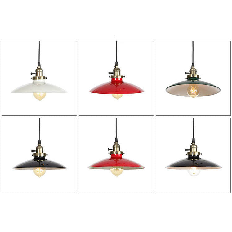 Industrial Iron Multicolor Bowl 1-light Pendant Light BulbSquare