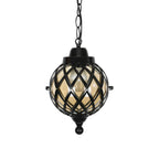 European Vintage Round Ball Die-cast Aluminum Glass Waterproof Outdoor 1-light Pendant Light BulbSquare