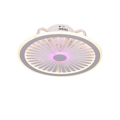 Simple Round Slim ABS LED Flush Mount Ceiling Fan Light
