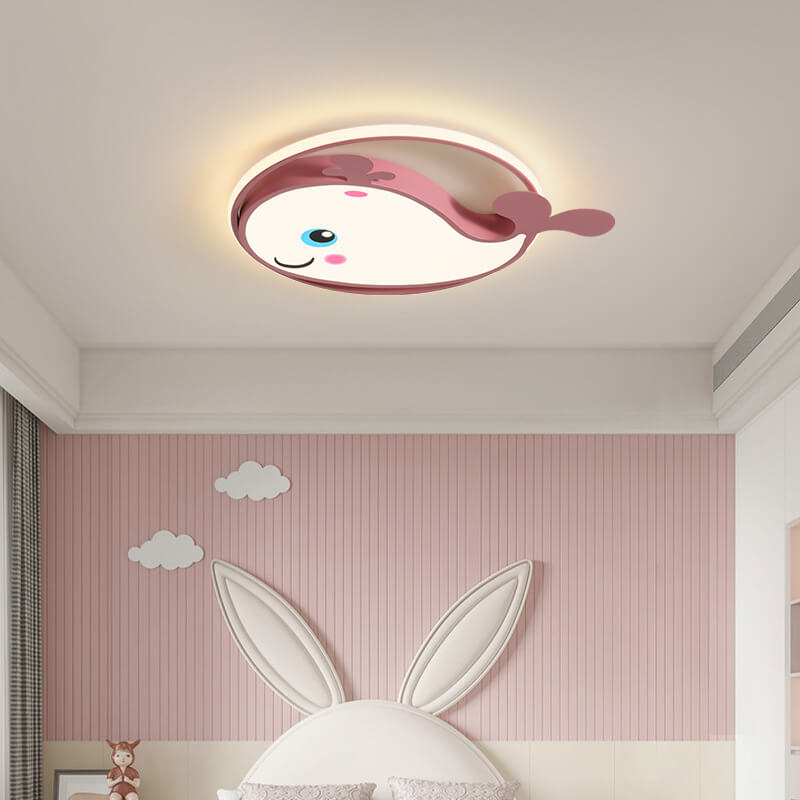Lumendat Cartoon Creative Dolphin Circle LED Kids Flush Mount Ceiling Light Lumendat