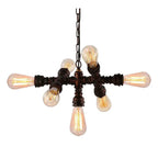 Industrial Iron Water Pipe Design 7-light Chandelier Lumendat
