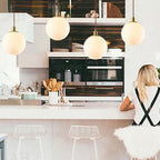 Nordic Minimalist Milky White Glass Ball 1-light Pendant Light BulbSquare