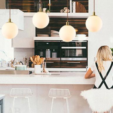 Nordic Minimalist Milky White Glass Ball 1-light Pendant Light