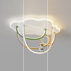 Lumendat Contemporary Creative Cartoon Astronaut Cloud Iron Aluminum Rainbow Curve LED Kids Flush Mount Ceiling Light For Bedroom Lumendat