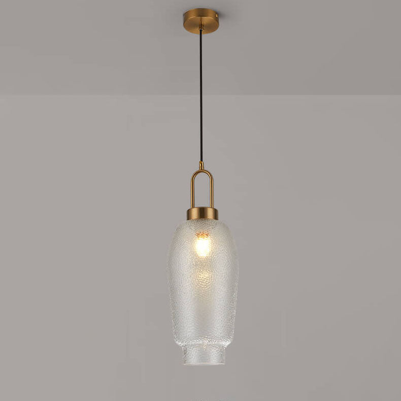 Nordic Light Luxury Oval Clear Glass 1-light Pendant Light BulbSquare