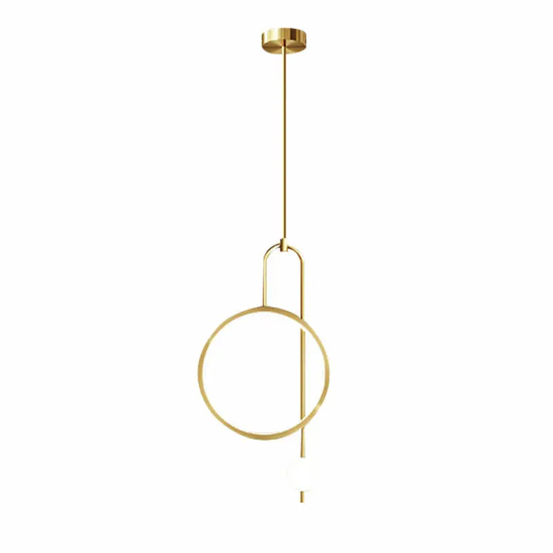 European Minimalist Light Luxury Circular Metal Acrylic LED Chandelier Lumendat