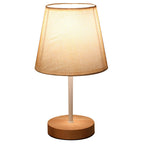 Nordic Vintage Fabric Cone Solid Wood LED Table Lamp Lumendat