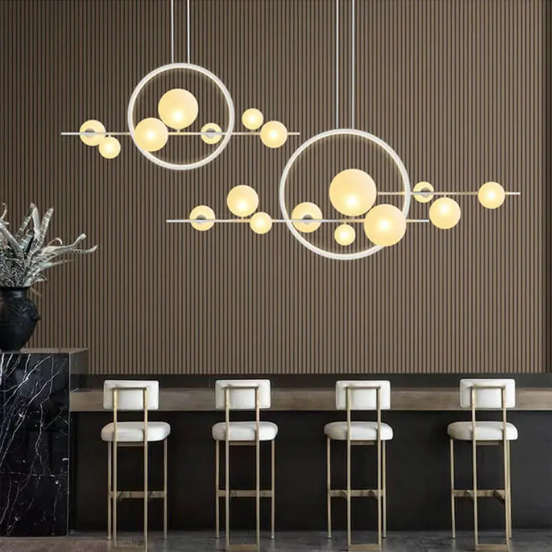 Modern Glass Long Bubble Magic Bean Island Light 7/10 Light Chandelier Lumendat