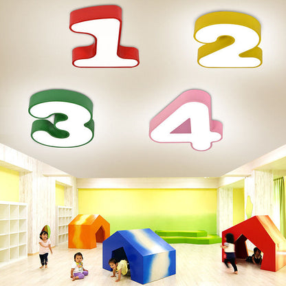 Contemporary Creative Kids Iron Number Design LED Flush Mount Ceiling Light for Bedroom