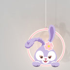 Lumendat Contemporary Creative Kids Iron Aluminum Acrylic Circle StellaLou Rabbit LED Pendant Light For Bedroom Lumendat
