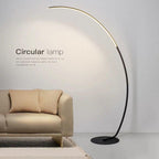 Fishing Rod Shaped 1-Light Arc Circular LED Floor Lamps Lumendat