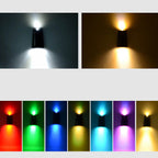 Solar Simple Trapezoid Outdoor RGB Patio LED Wall Sconce Lamp