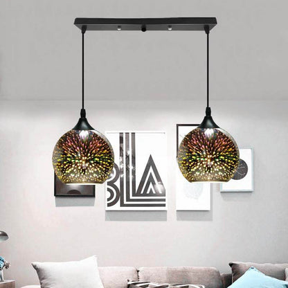 Modern Creative 3d Colorful Fireworks Glass Dome 2/3 Light Island Light Chandelier